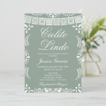 Cielito Lindo Sage Baby shower vert Invitation