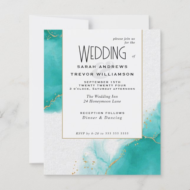 Ciels Abstraits Turquoise Mariage Budget (Devant)