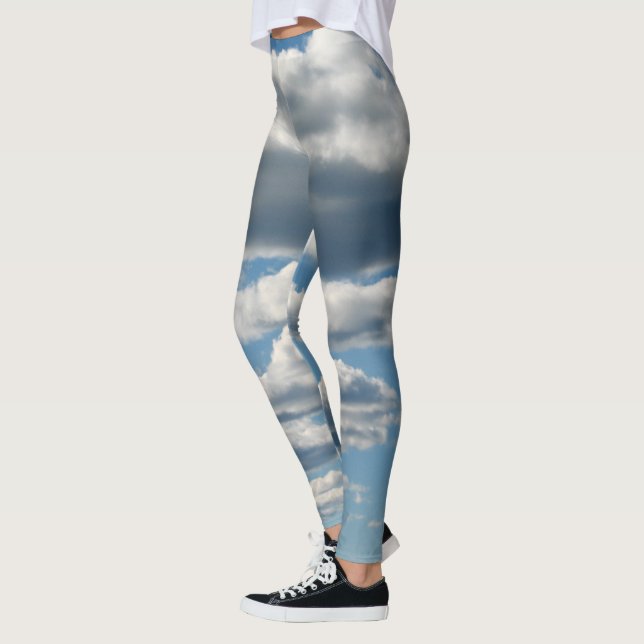 Ciels nuageux Leggings bleus et blancs (Gauche)