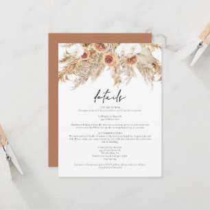 CIERA Boho Terracotta Floral Pampas Détails Carte