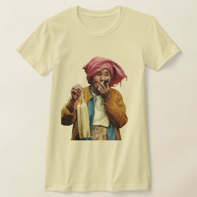 Cigar Smoking Granny T-Shirt (Poser)