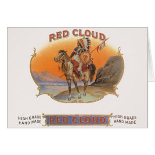 Cigar vintage Art Étiquette, Red Cloud Indian en c