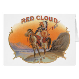 Cigar vintage Art Étiquette, Red Cloud Indian en c