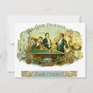 Cigar vintage Étiquette Art, Club Friends Billard