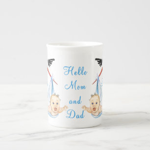 Cigogne portant un bébé Mug Cadeau pour nouvelle m