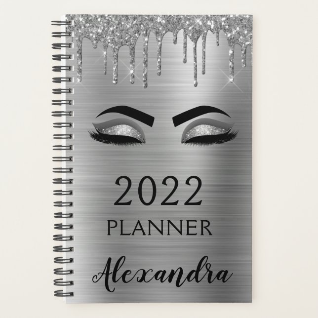 Cils Pailletés Argent 2022 Glamour (Devant)