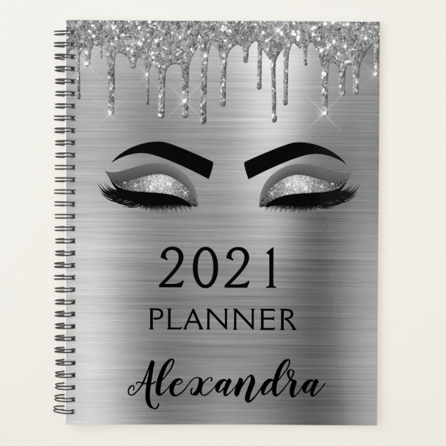 Cils Pailletés Argent 2022 Glamour (Devant)