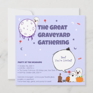 Cimetière de fantômes mignons – Invitation Hallowe