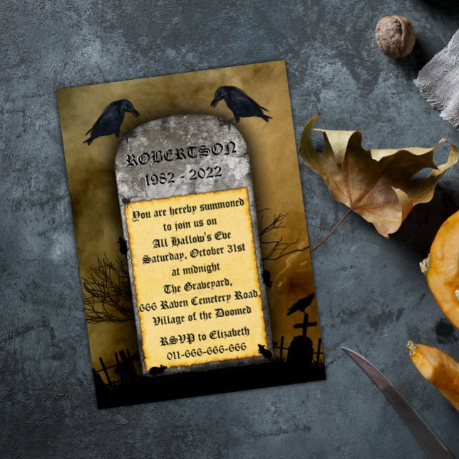 Cimetière de Raven Invitation d'Halloween Déplaisa (Créateur téléchargé)