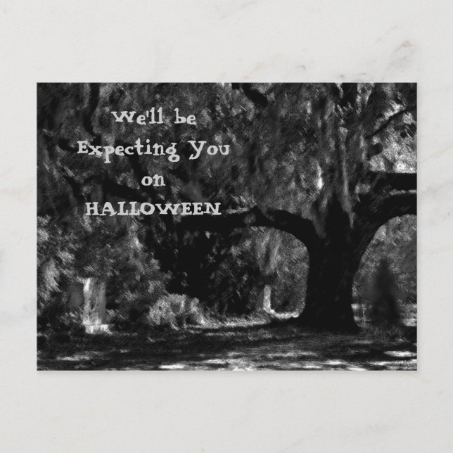 Cimetière d'horreur Halloween Invitation Carte pos (Devant)