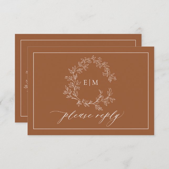 Cimetière en terre cuite Monogramme Mariage RSVP (Devant / Derrière)