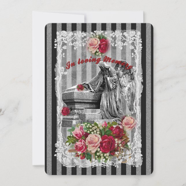 Cimetière Floral vintage - Carte d'invitation (Devant)