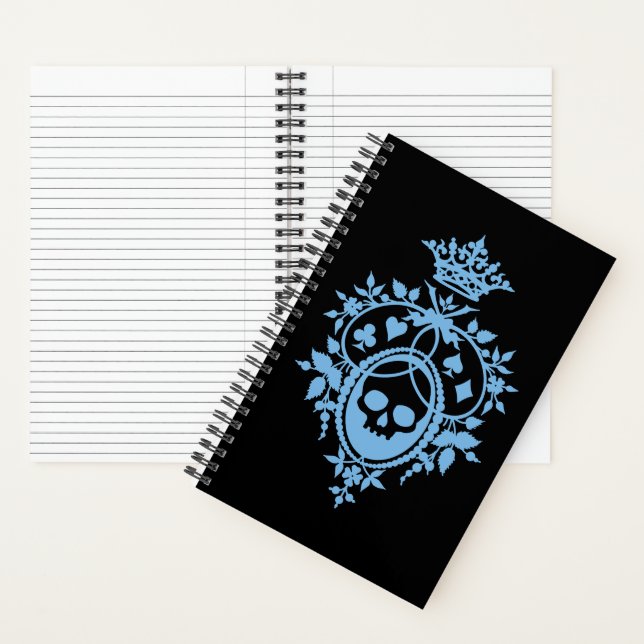 Cimier bleu avec Carnet de crâne et de costumes (À l'intérieur)