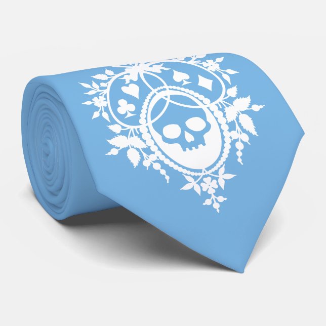 Cimier bleu avec Cravate crâne et costumes (Roulé)