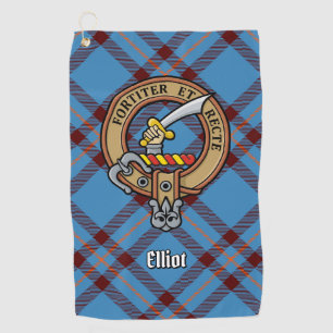 Cimier Clan Elliot sur la serviette de golf Tartan
