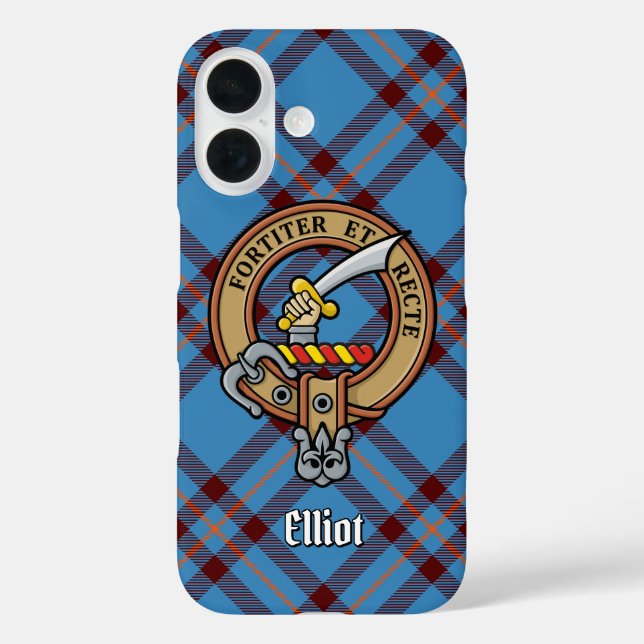 Cimier Clan Elliot sur un coque iphone Tartan anci (Verso)
