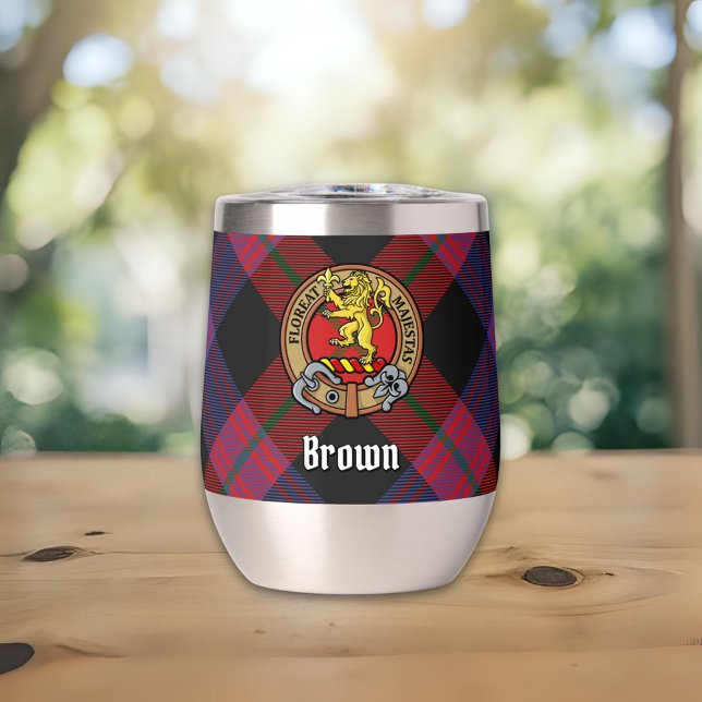 Cimier de Clan Brown sur tartan (Créateur téléchargé)