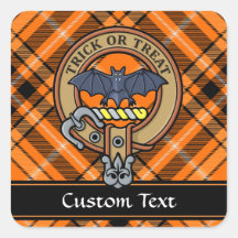 Cimier d'Halloween sur Sticker Carré Tartan