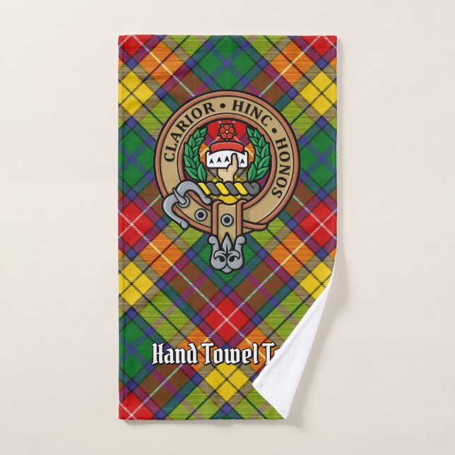 Cimier du clan Buchanan sur tartan (Serviette à main)