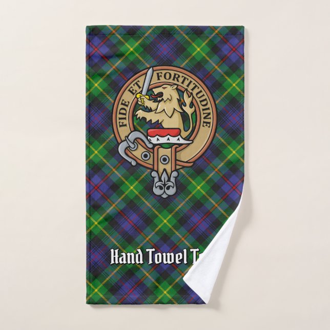 Cimier du clan Farquharson sur tartan (Serviette à main)