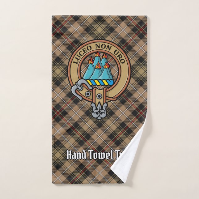 Cimier du clan MacKenzie sur tartan de chasse marr (Serviette à main)