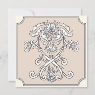 Cimier ornemental gothique Invitation Anniversaire