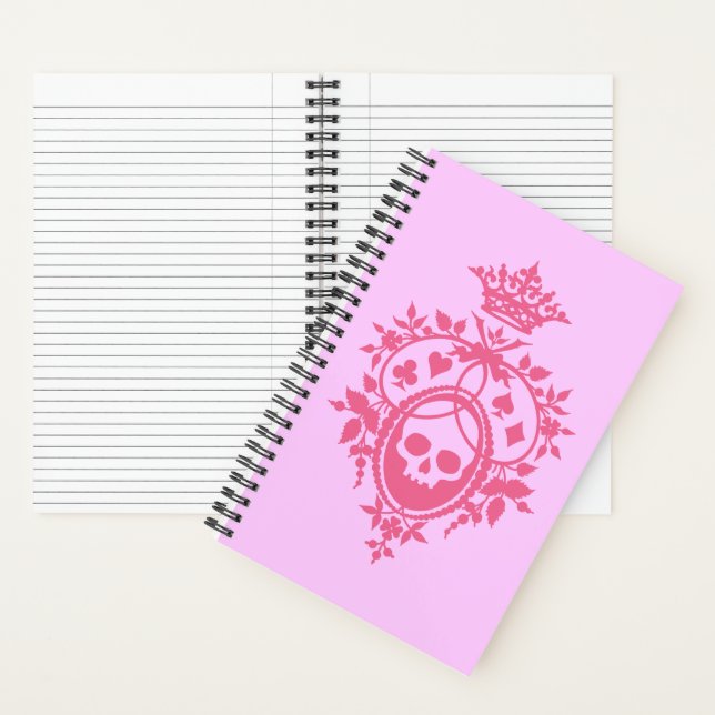Cimier rose avec Carnet crâne et costumes (À l'intérieur)