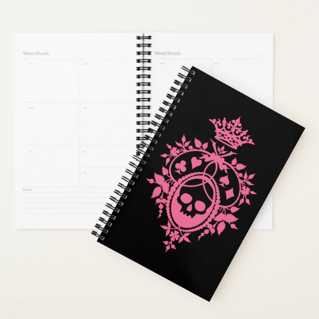 Cimier rose avec plan de crâne et de costumes (Devant avec enveloppe)
