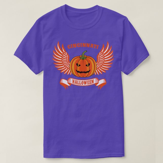 Cincinnati Halloween Flying Citrouilles TShirt (Design devant)