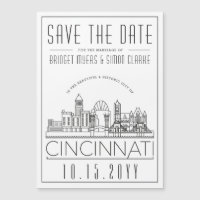Cincinnati Mariage Silhouette stylisée Carte de ra