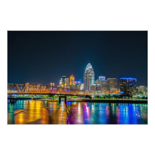 Cincinnati Ohio Night Skyline - Photo Print