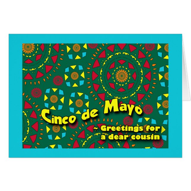 Cinco de Mayo for Cousin, Colorful Mosaic (Devant horizontal)
