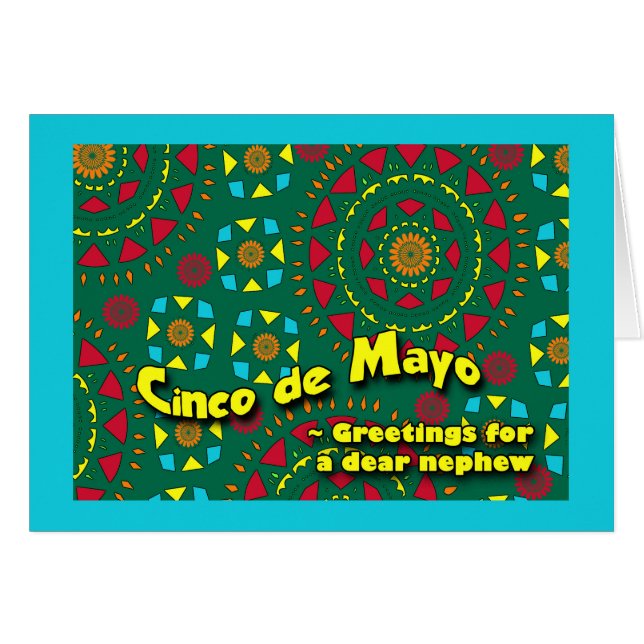Cinco de Mayo for Nephew, Colorful Mosaic design (Devant horizontal)