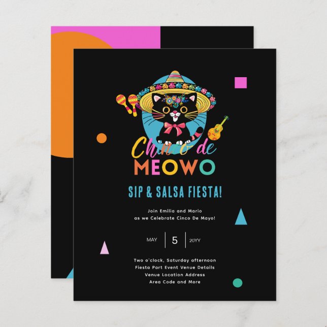 Cinco De Meowo Fun Fiesta Cat Mayo (Devant / Derrière)