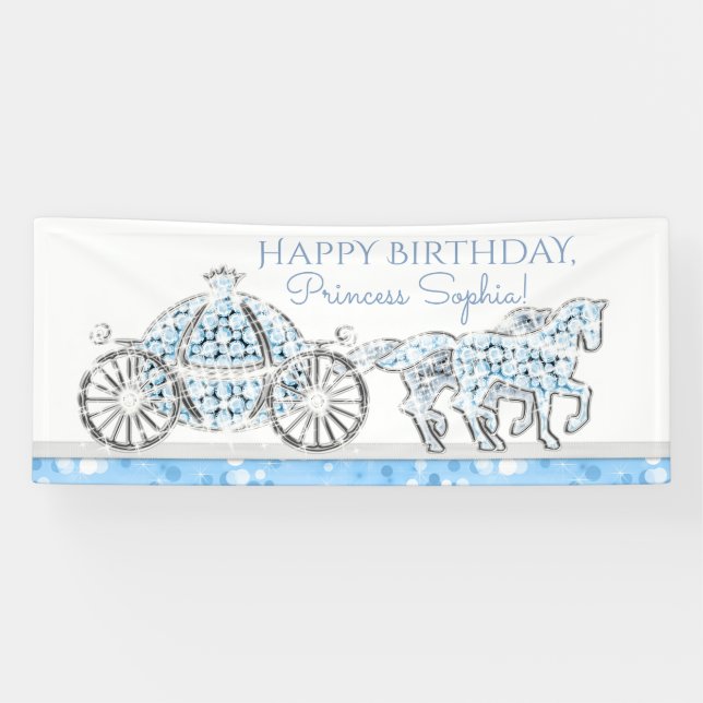 Cinderella Princess Bannière d'anniversaire (Horizontal)