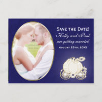 Cinderella Royal Blue Gold Carrier Photo Carte pos