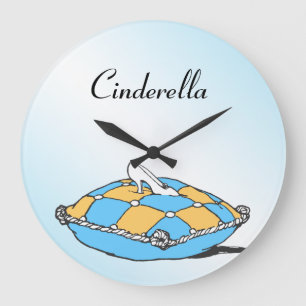 Cinderella Slipper Coussin Turquoise Horloge perso