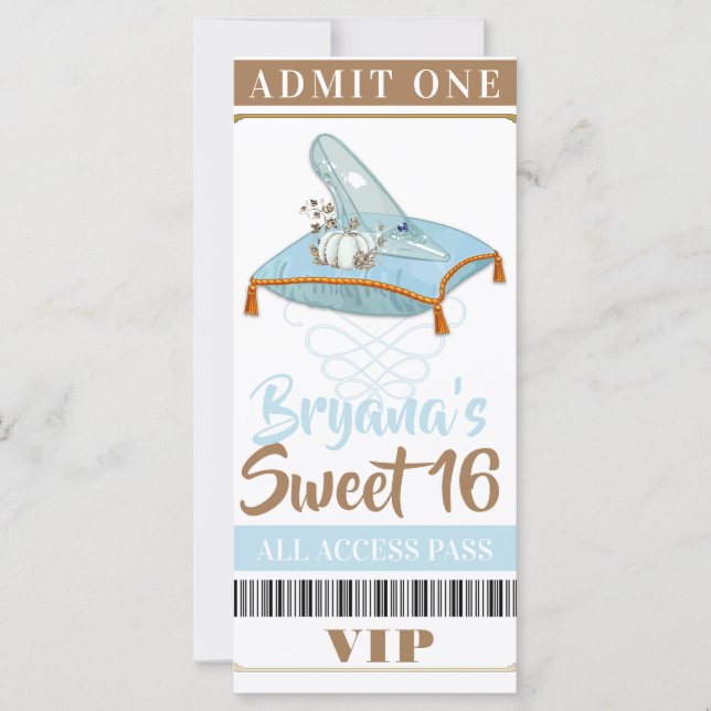 Cinderella Slipper Princess Sweet 16 VIP Party (Devant)
