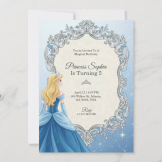 Cinderella-themed birthday invitation 
