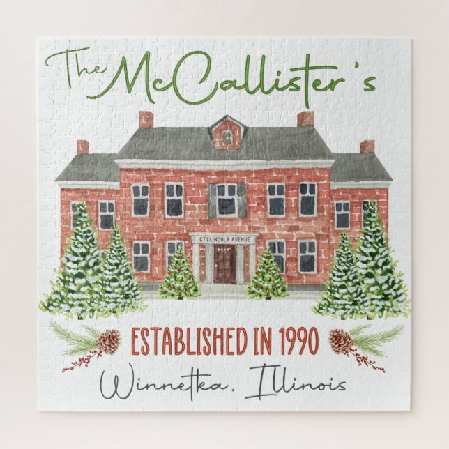 Cinéma classique de Noël Maison de famille Puzzle (Vertical)