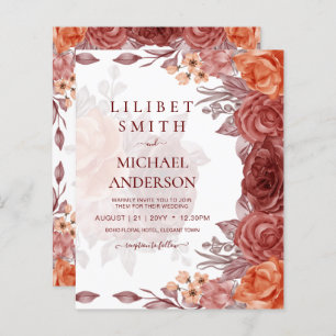 Cinnamon Terracotta TOMBE Floral MARIAGE