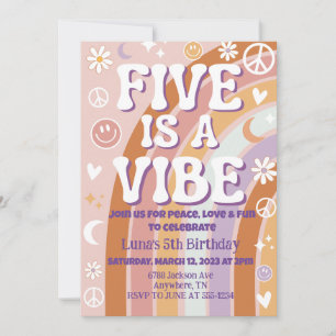 Cinq est une ambiance Invitation d'anniversaire 5 