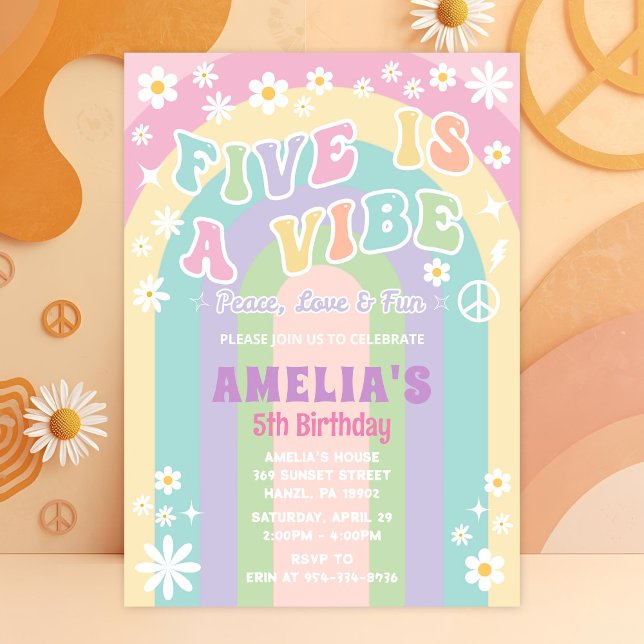 Cinq est une invitation à l'anniversaire de vibe (Créateur téléchargé)