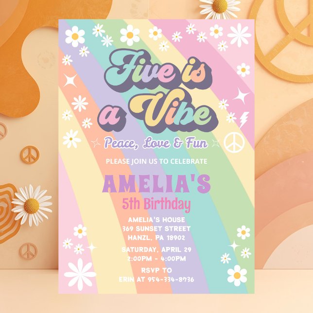 Cinq est une invitation à l'anniversaire de vibe (Créateur téléchargé)