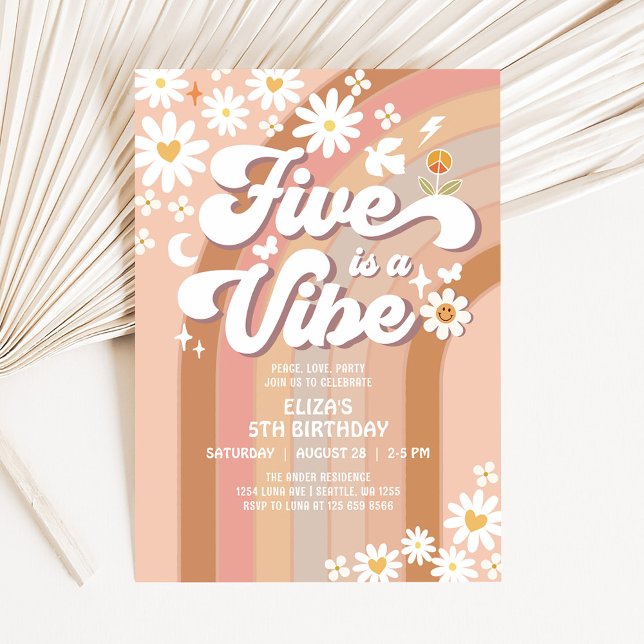 Cinq est une invitation d'anniversaire de vibe Hip (Créateur téléchargé)
