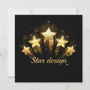 Cinq étoiles d'or en noir