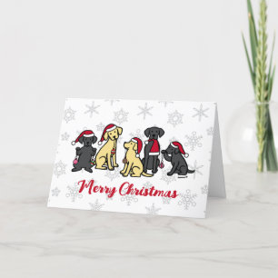 Cinq Labradors Carte de Noël de Noël