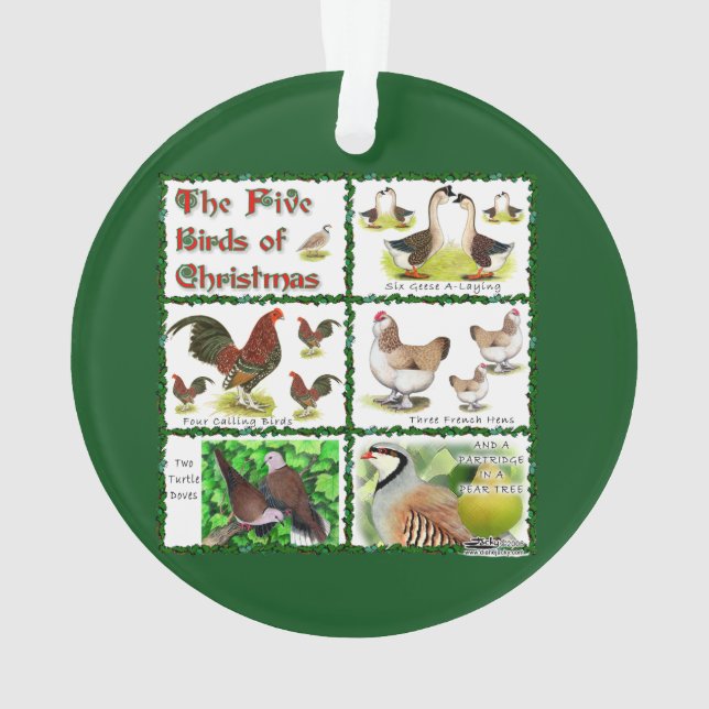 Cinq oiseaux de Noël (dos)