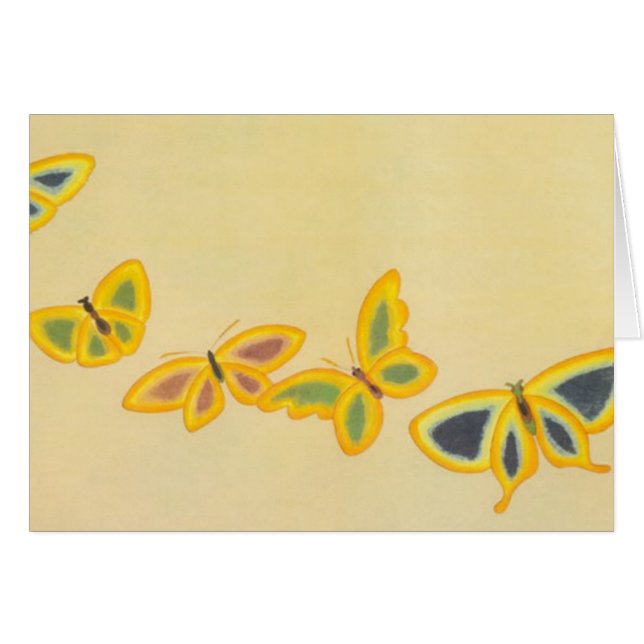 Cinq papillons vintages - Carte (Devant horizontal)