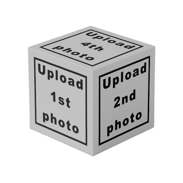 Cinq photos sur Gray Photo Cube (Angle devant)